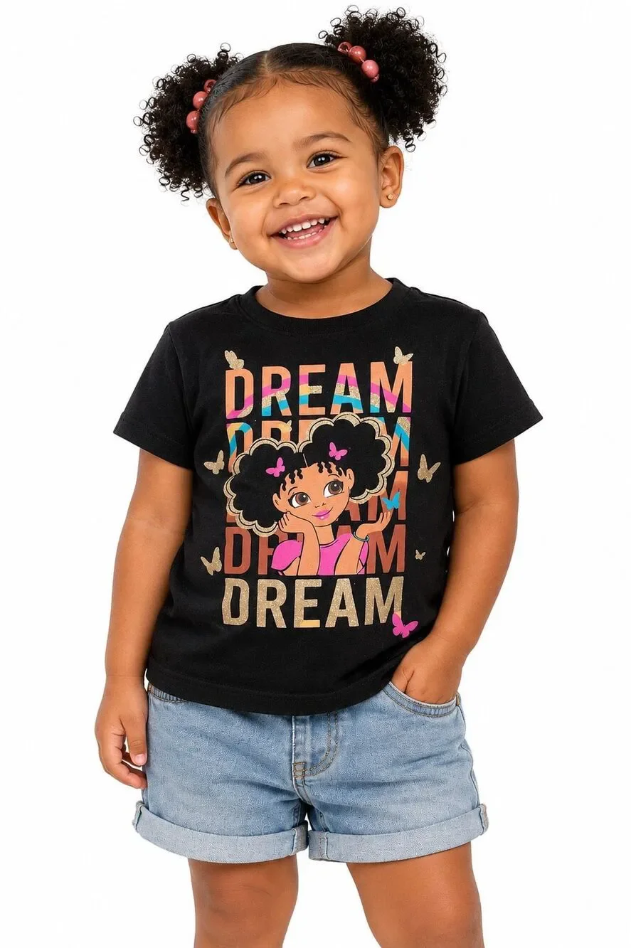 The Children’s Place Girls Dream Graphic T-Shirt Black 18-24 Months
